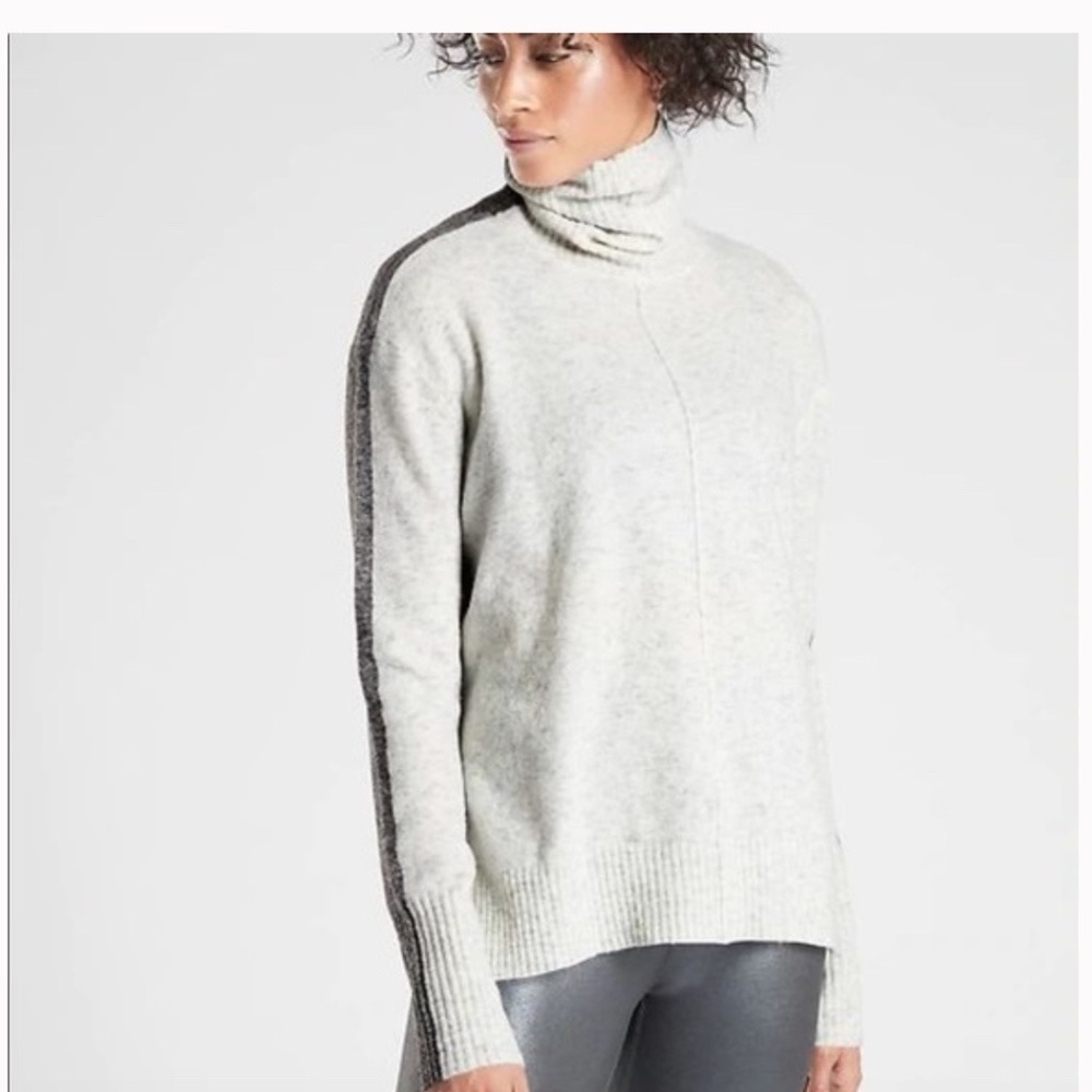 Athleta Transit Colorblock Merino Wool Blend Sweater Sz XS